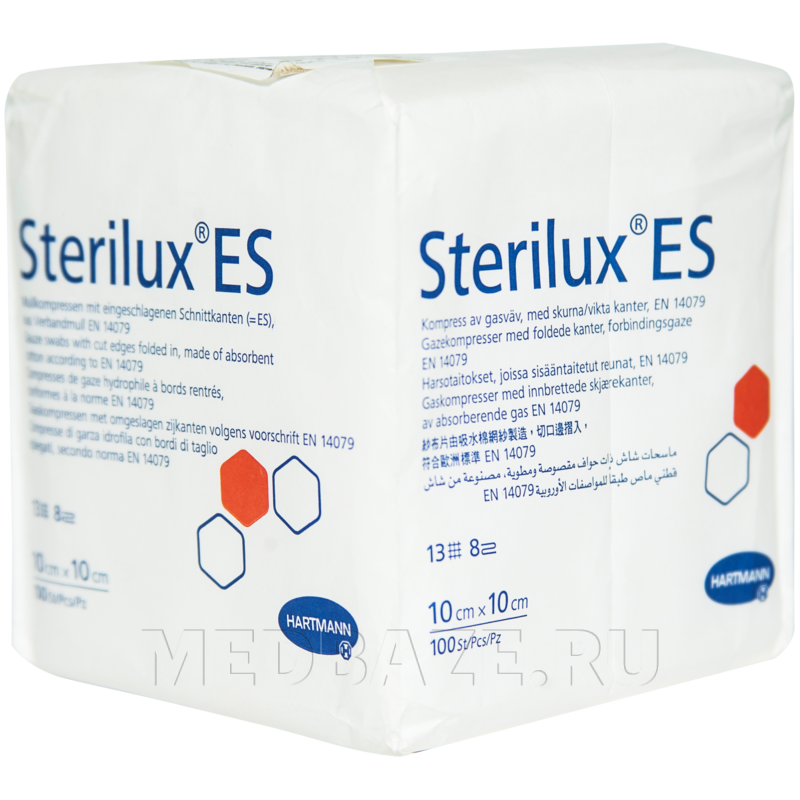 Салфетка Стерилюкс ЕС (Sterilux) 8 сл. 13 нитей 10*10 см 100 шт/уп, нестерильная