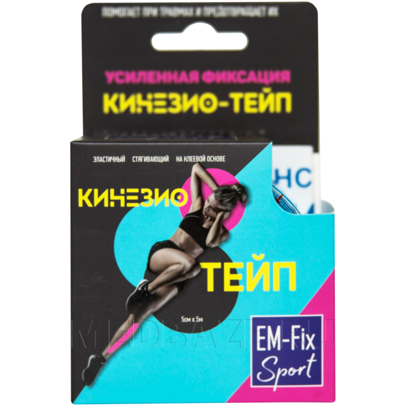 Бинт кинезиотейп EM-Fix Sport 5 см*5 м фиолетовый