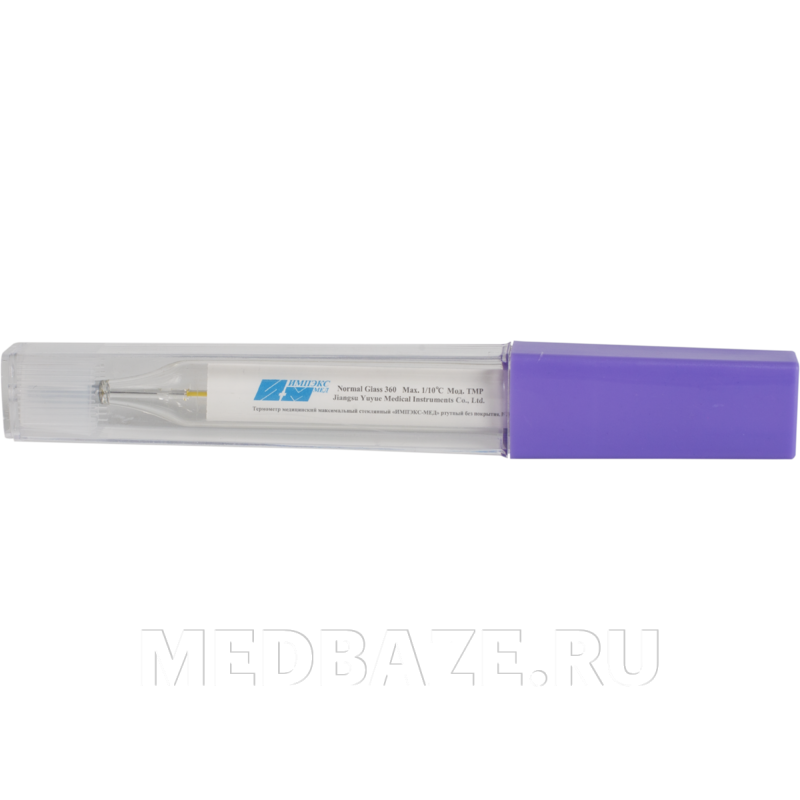 Термометр ртутный в прозрачном футляре, синий (226306), Импекс-Мед