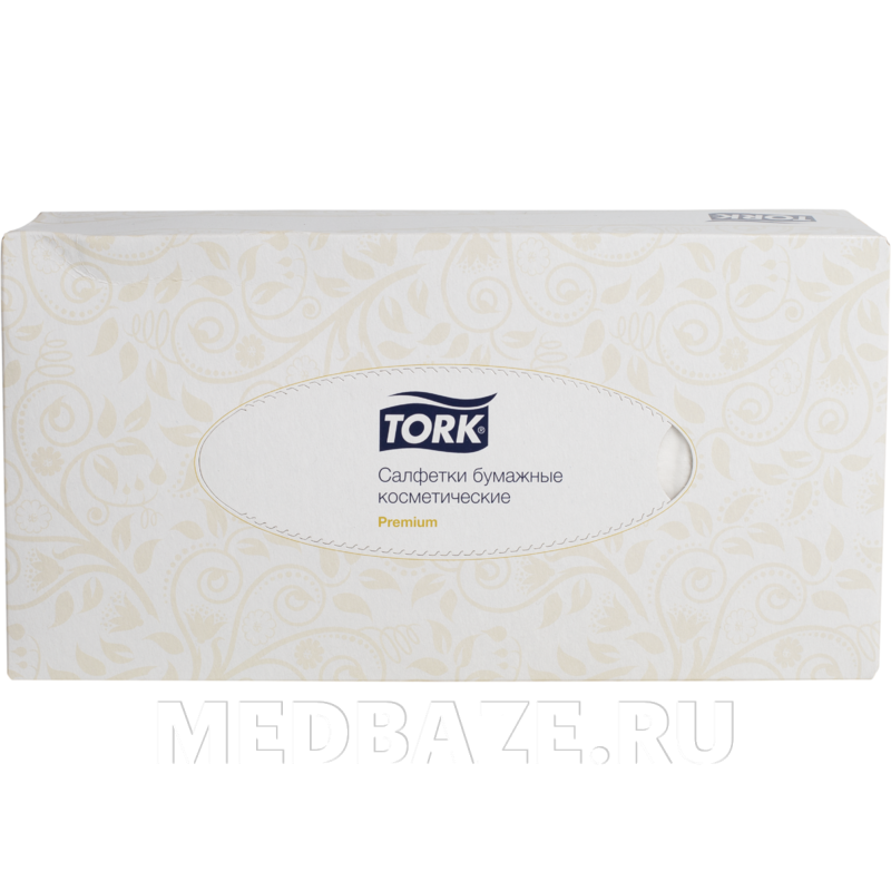 Салфетка бумажная косметическая, 2 сл., (120380), Tork Premium (F1), 100 шт/уп