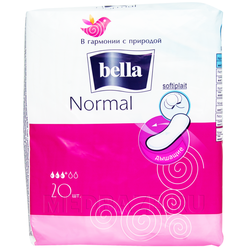 Прокладки гигиенические впитывающие Bella Normal, 20 шт/уп