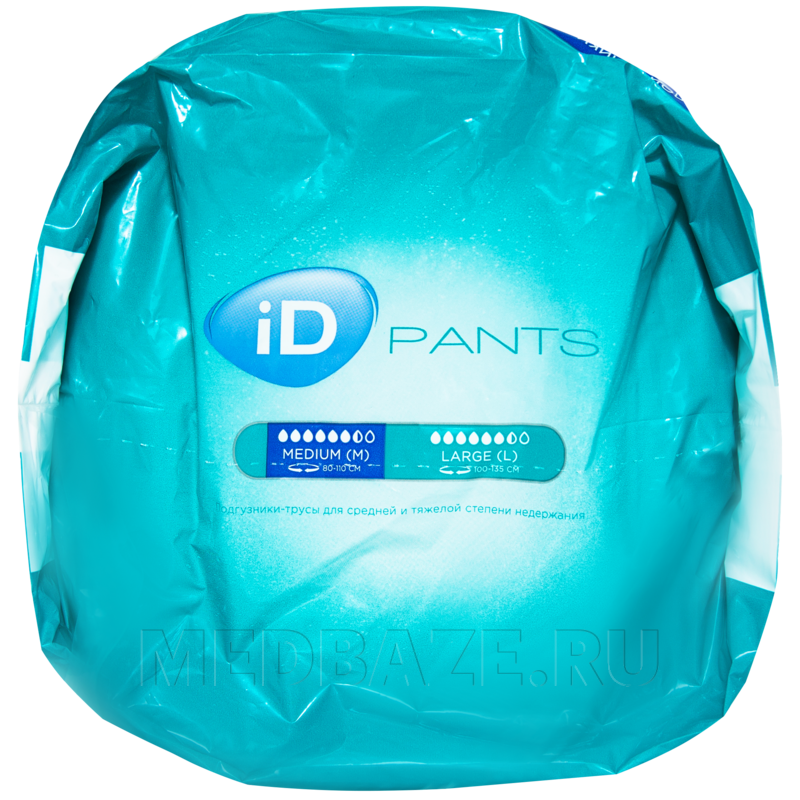 Подгузники-трусы для взрослых iD Pants, размер M, Ontex, 10 шт/уп