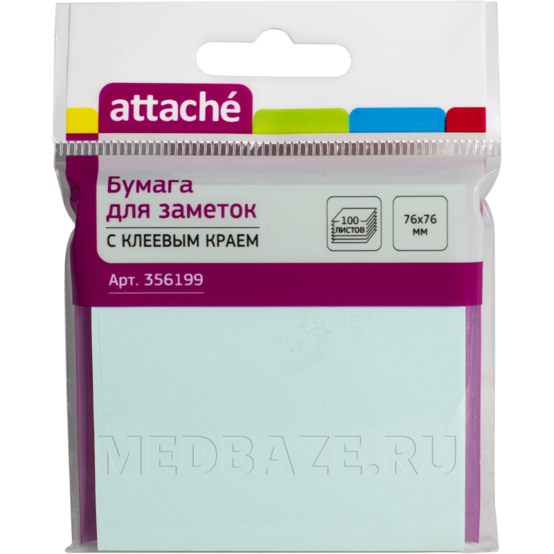 Блок-кубик с клеевым краем Attache 76*76 мм, 100 листов (356199)