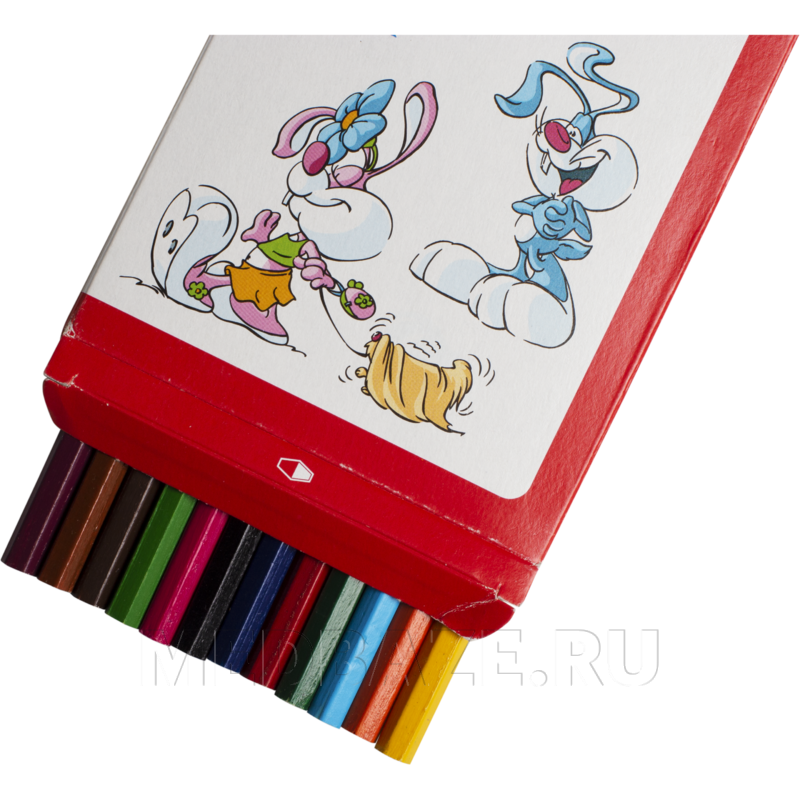 Карандаши цветные «Веселый кролик» (499407), 12 шт/уп