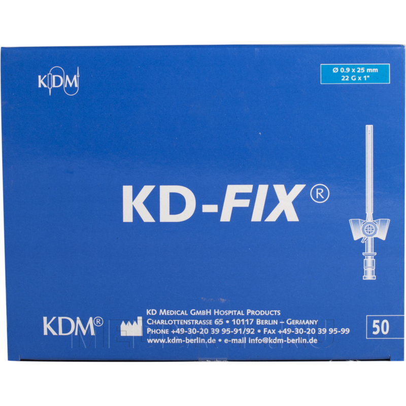 Катетер внутривенный с доп. портом KD-Fix G22, KD-Medical, 50 шт/уп