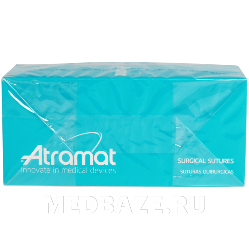 ПГА L75 см, 3/0 М2, плетеный, игла колющая 20 мм 1/2 окружности (R2093-75), Atramat, 12 шт/уп