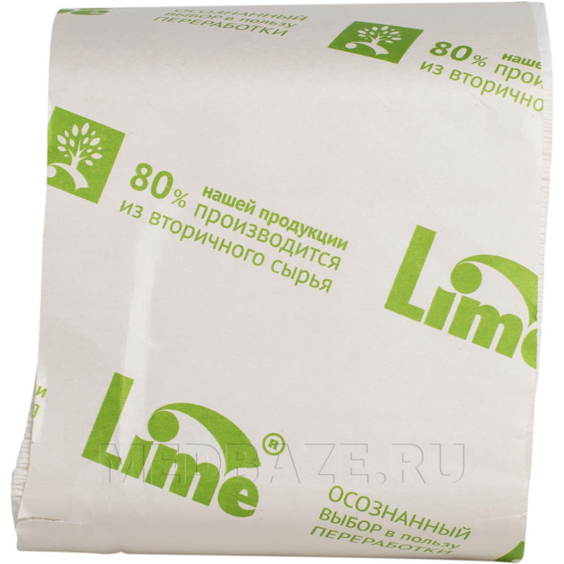 Туалетная бумага в пачках Lime V-сл., 11*22.5 см, (250840), 200 лист/пачка