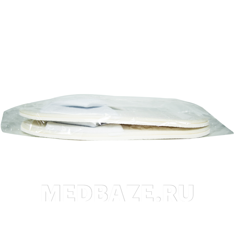 Тапочки с открытым мысом, на жесткой основе, Бизнес, махровые, белый