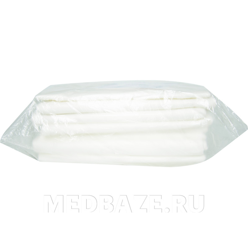 Халат для процедур, без рукава, пл. 60 г/м2, длина 125 см, р-р 52-54, белый, (718001), EuroDay, 5 шт/уп