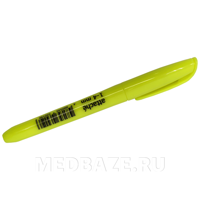 Маркер-текстовыделитель Attache, 1-3.9 мм, желтый (257232)