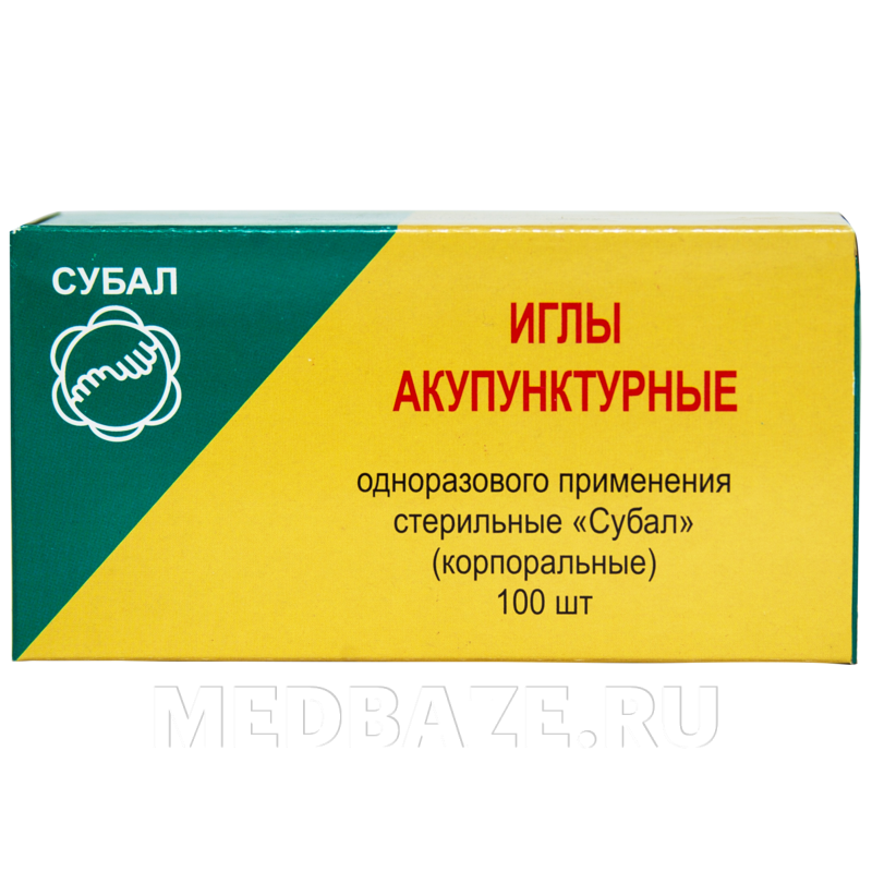 Игла акупунктурная с направителем, одноразовая, с ручкой из стали, 0.30*40 мм, Субал