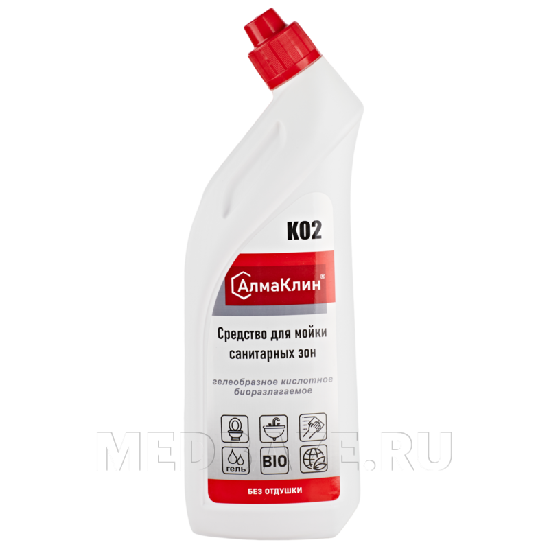 АлмаКлин K02 (0.75 л) Кислотное моющее средство для санузлов (жидкое)