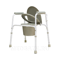 Кресло-туалет стальное со спинкой, регулировка по высоте, AMCB6803, Amrus