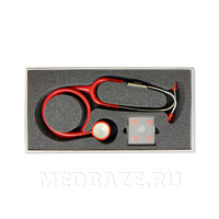 Стетоскоп мед. двухсторонний педиатрический, Deluxe, мембрана 47 мм, воронка 35 мм, красный, 04-AM511 RD, Amrus