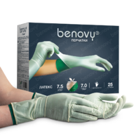 Перчатки Benovy Pro Latex PI размер 7.55, цвет натуральный/зеленый