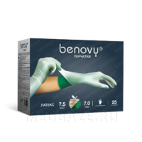 Перчатки Benovy Pro Latex PI размер 7.05, цвет натуральный/зеленый