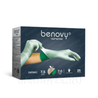 Перчатки Benovy Pro Latex PI, размер 6.5, цвет натуральный/зеленый
