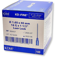 Игла инъекционная 16G 1.60*40 мм, KD-Fine, 100 шт/уп
