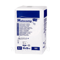 Салфетка нестерильная, 8-ми слойная, 10*10 см, Matocomp, (MR-101-A100-013 (213), Matopat, 100 шт/уп