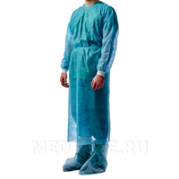 Халат стерильный рукава на манжете р-р 56-58 (пл. 42 г/м2, дл. 140 см) голубой