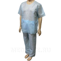 Комплект одежды хирурга, рубашка, брюки, СМС, пл. 42 г/м2, р-р 52-54, голубой, Гекса
