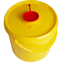 Емкость контейнер 6 л для утилизации игл, желтый, Респект