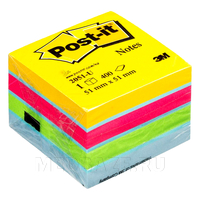 Блок-кубик запасной Post-it 51*51 мм, на склейке, миникуб цвета микс (78508, 2051), 400 лист/уп