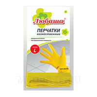 Перчатки хозяйственные, размер L, желтый (603785), Любаша