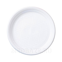 Тарелка одноразовая десертная, полистирол, 16.5 см, белый, 100 шт/уп
