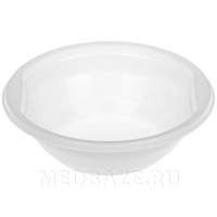 Тарелка одноразовая, полипропилен, суповая, с ручками, белый, 100 шт/уп