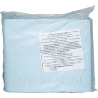 Простыни ламинированные многослойные №1, пл. 65 г/м2, 80*70 см, голубой, стерильные, Гекса, 20 шт/уп
