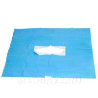 СМС Простыни хирург. в пачке, пл. 35 г/м2, отверстие, липкий край, для офт. операций, стерильная, 120*120 см, (19611), Здравмедтех