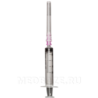 Шприц инъекционный 3-х комп. одноразовый 2 мл 23G 0.60*32 мм, Protos, 120 шт/уп