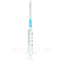 Шприц инъекционный 3-х комп. одноразовый 2 мл 23G 0.60*30 мм, Церебрум/М, 100 шт/уп