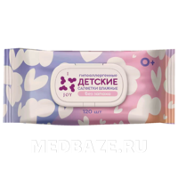 Салфетки влажные детские Joy, без запаха, 120 шт/уп
