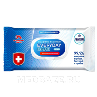Салфетки влажные dr.Waxon Everyday Care с клапаном, антибактериальные (4603773193199), Практические решения, 80 шт/уп