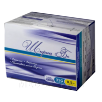 Шприц инъекционный инсулиновый 3-х комп. одноразовый 0.5 мл 31G 0.26*8 мм, Бо, 100 шт/уп