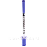 Шприц инъекционный инсулиновый 3-х комп. одноразовый 0.5 мл 31G 0.26*8 мм, Бо, 100 шт/уп