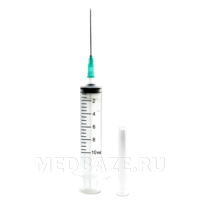 Шприц инъекционный 3-х комп. одноразовый Бинови 10 мл 21G 0.80*38 мм, с иглой (BSYR1021G-1), Хуайань Сити Хэнчунь, 60 шт/уп
