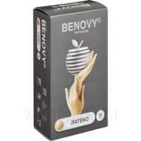 Перчатки латексные Benovy, размер L, неопудренные, 50 пар/уп