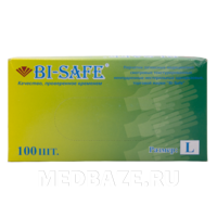 Перчатки латексные Bi-Safe, размер L, неопудренные, 50 пар/уп
