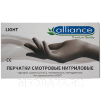 Перчатки нитриловые Alliance, размер XS, черные, 50 пар/уп