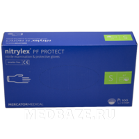 Перчатки нитриловые PF Nitrylex Protect, размер S, текстурированные, 50 пар/уп