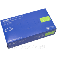 Перчатки нитриловые PF Nitrylex Protect, размер S, текстурированные, 50 пар/уп