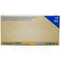 Перчатки латексные Safe&Care, размер XS, двойного хлорирования (DL202), 50 пар/уп