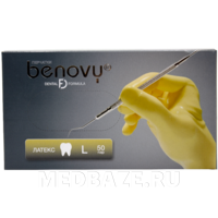 Перчатки латексные Benovy, размер L (B127K4), двойного хлорирования, 50 пар/уп
