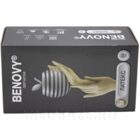 Перчатки латексные Benovy, размер М, неопудренные (B107K3), 50 пар/уп