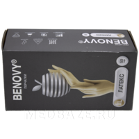 Перчатки латексные Benovy, размер XL, неопудренные, 50 пар/уп