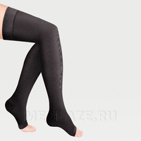 Чулки с простой резинкой на силиконовой основе с открытым носком Idealista ID-310, 2 класс компрессии, Экотен