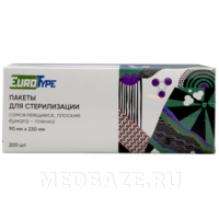 Пакет для стерилизации самоклеющийся (пленка) 90*230 мм, EuroType, 200 шт/уп